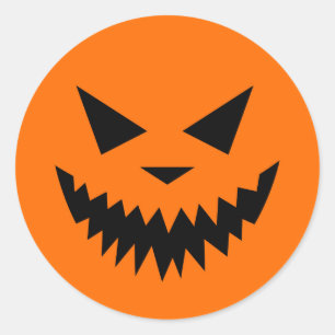 Scary Halloween pumpkin face sticker