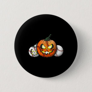 Scary Halloween Pumpkin For Baseball Players Teach 6 Cm Round Badge