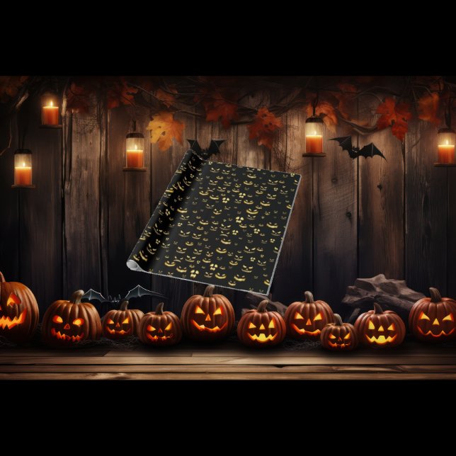 Scary Halloween Pumpkin Pattern Wrapping Paper (Creator Uploaded)