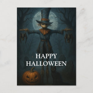 Scary Halloween Pumpkin Witch Scary Night Postcard