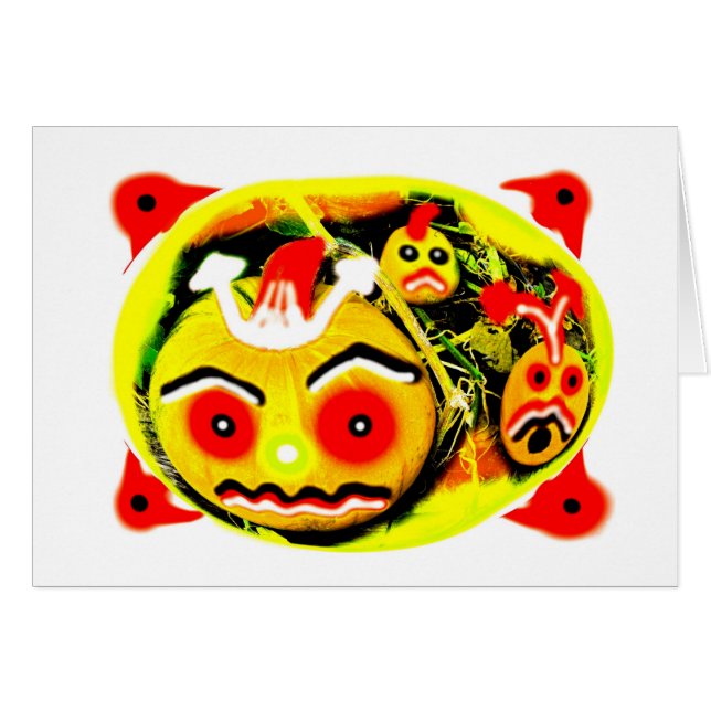 Scary Halloween pumpkins card (Front Horizontal)