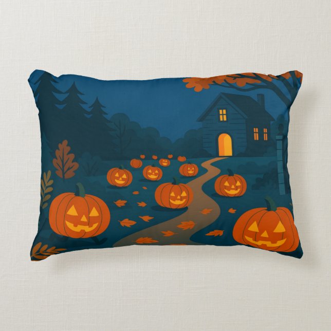 Scary Halloween pumpkins Decorative Cushion (Front)