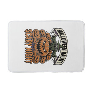 Scary Halloween Pumpkins Vintage Engraving Shirt A Bath Mat