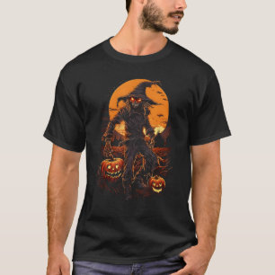 Scary Halloween Scarecrow by Haunted Horror Hallow T-Shirt