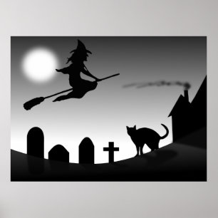 scary halloween scene poster