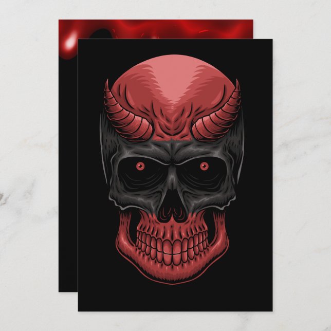 Scary Halloween Skull  Announcement (Front/Back)