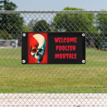 Scary Halloween skull designed banners