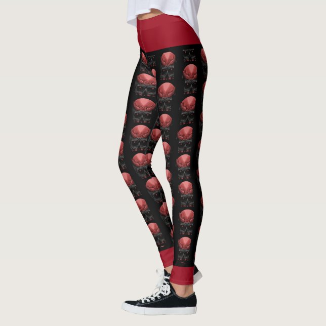 Scary Halloween Skull   Leggings (Left)