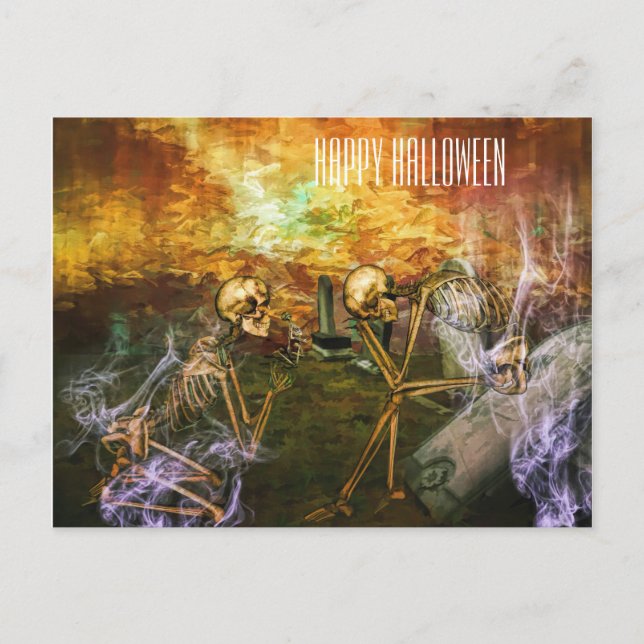 Scary Halloween Skull Postcard (Front)