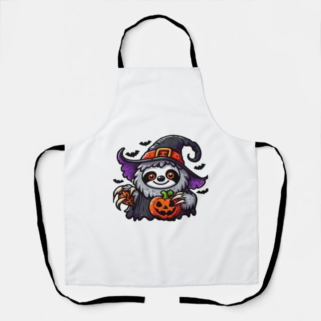 Scary Halloween Sloth Witch Hat Costume Spooky Sea Apron (Front)