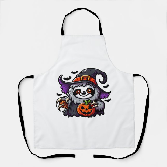 Scary Halloween Sloth Witch Hat Costume Spooky Sea Apron (Front)