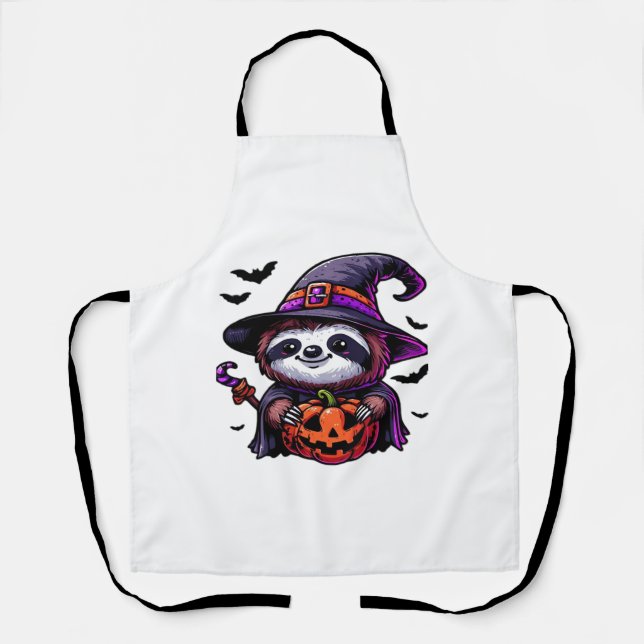 Scary Halloween Sloth Witch Hat Costume Spooky Sea Apron (Front)