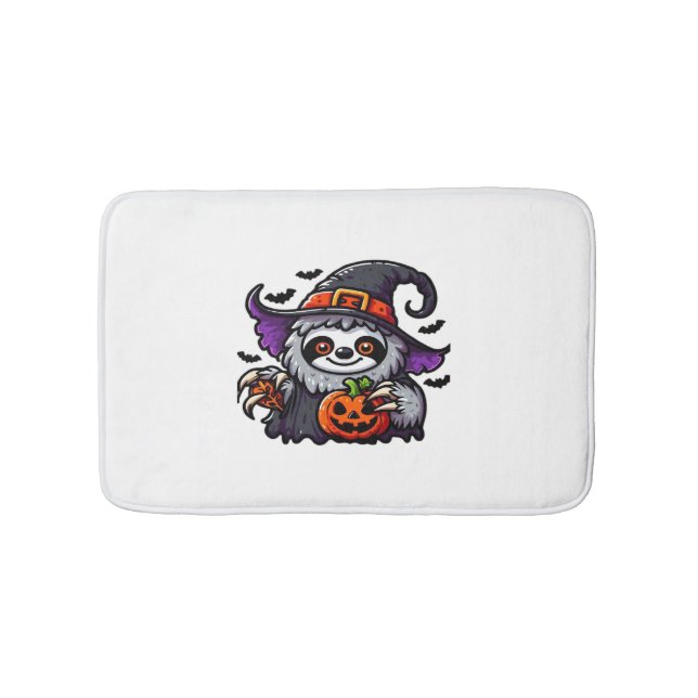 Scary Halloween Sloth Witch Hat Costume Spooky Sea Bath Mat (Front)