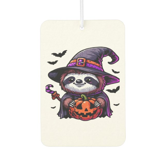 Scary Halloween Sloth Witch Hat Costume Spooky Sea Car Air Freshener (Front)