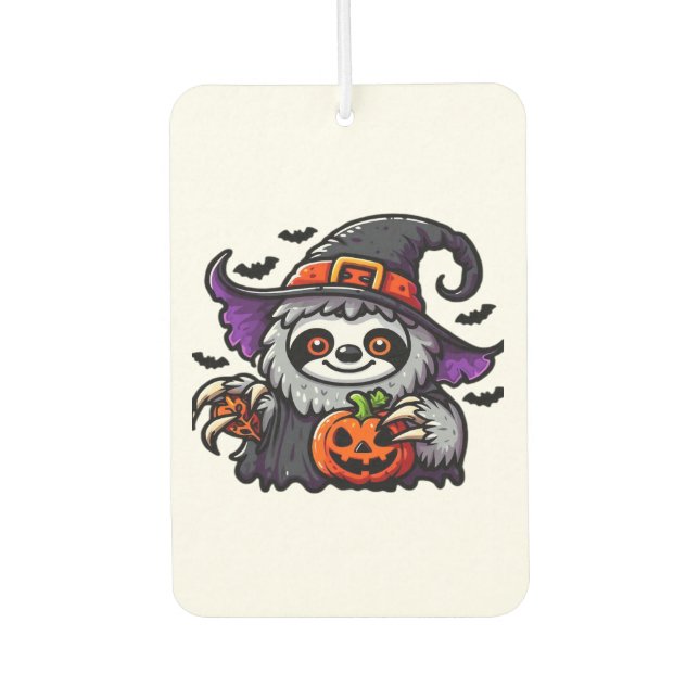Scary Halloween Sloth Witch Hat Costume Spooky Sea Car Air Freshener (Front)