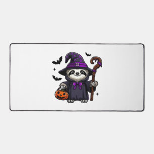 Scary Halloween Sloth Witch Hat Costume Spooky Sea Desk Mat