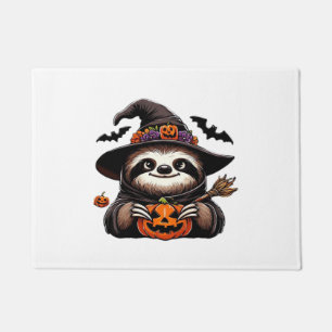 Scary Halloween Sloth Witch Hat Costume Spooky Sea Doormat
