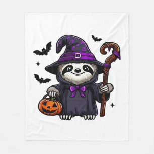 Scary Halloween Sloth Witch Hat Costume Spooky Sea Fleece Blanket