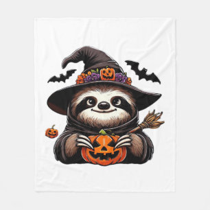 Scary Halloween Sloth Witch Hat Costume Spooky Sea Fleece Blanket