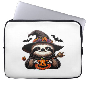 Scary Halloween Sloth Witch Hat Costume Spooky Sea Laptop Sleeve