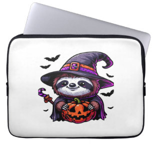 Scary Halloween Sloth Witch Hat Costume Spooky Sea Laptop Sleeve
