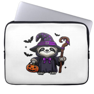 Scary Halloween Sloth Witch Hat Costume Spooky Sea Laptop Sleeve