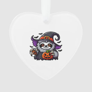 Scary Halloween Sloth Witch Hat Costume Spooky Sea Ornament