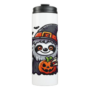 Scary Halloween Sloth Witch Hat Costume Spooky Sea Thermal Tumbler