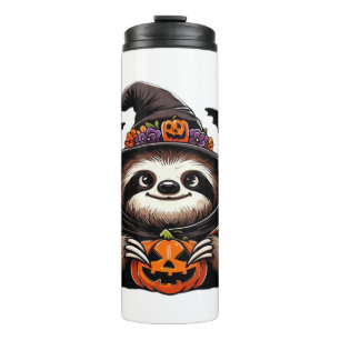 Scary Halloween Sloth Witch Hat Costume Spooky Sea Thermal Tumbler