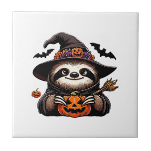 Scary Halloween Sloth Witch Hat Costume Spooky Sea Tile