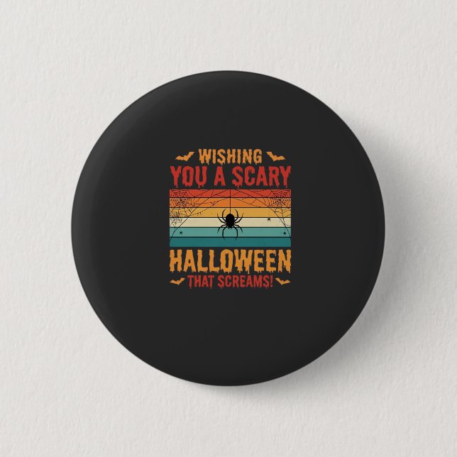 Scary Halloween Spider Web Sunset Design_1 6 Cm Round Badge (Front)