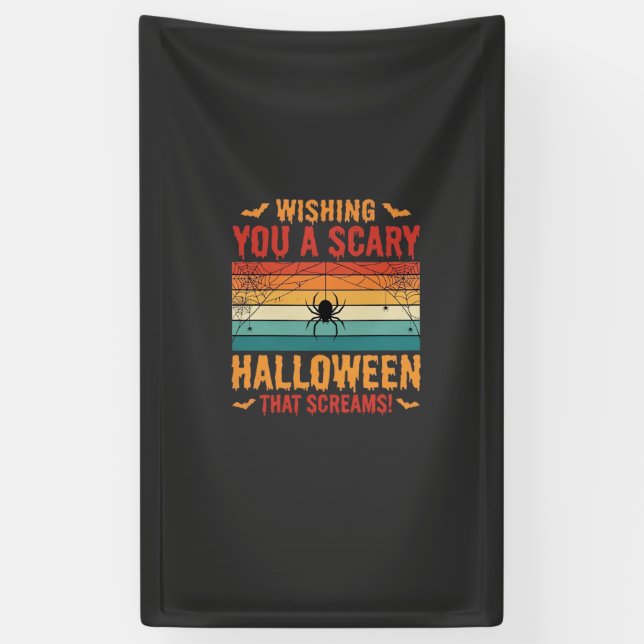 Scary Halloween Spider Web Sunset Design_1 Banner (Vertical)