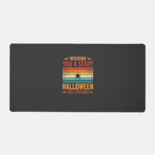 Scary Halloween Spider Web Sunset Design_1 Desk Mat