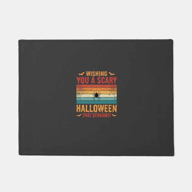 Scary Halloween Spider Web Sunset Design_1 Doormat (Front)