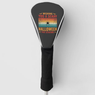 Scary Halloween Spider Web Sunset Design_1 Golf Head Cover