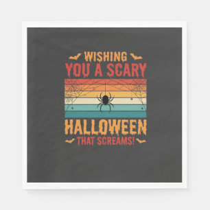 Scary Halloween Spider Web Sunset Design_1 Napkin