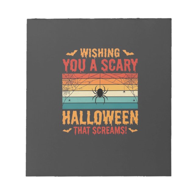 Scary Halloween Spider Web Sunset Design_1 Notepad (Front)