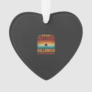Scary Halloween Spider Web Sunset Design_1 Ornament