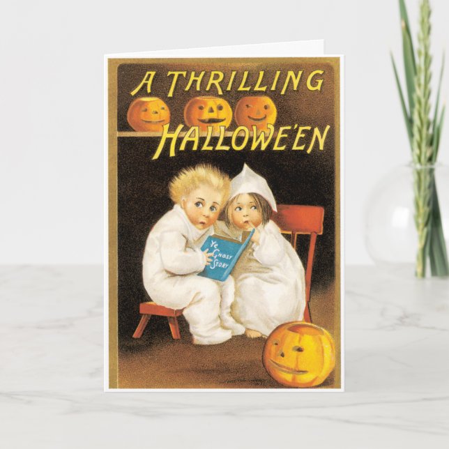 Scary Halloween Stories Vintage Card (Front)
