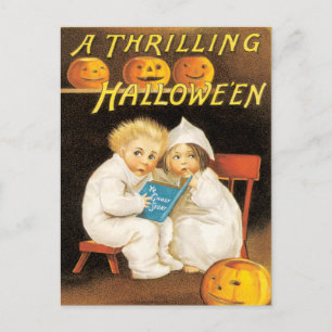 Scary Halloween Stories Vintage Postcard