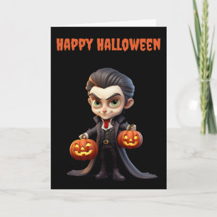 Scary Halloween Vampire Holiday Card