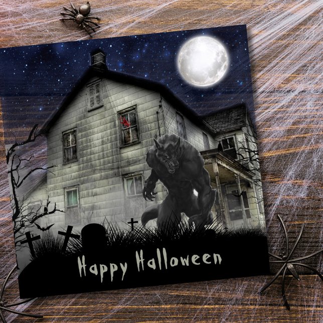 Scary Halloween Werewolf Card (Creator Uploaded)