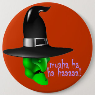 Scary Halloween Witch 6 Cm Round Badge