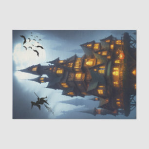 Scary Halloween Witch Castle  Tissue Paper