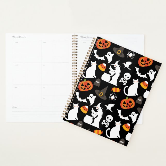 Scary Halloween Witch Funny Pumpkin Planner (Display)