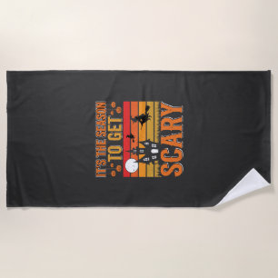 Scary Halloween Witch Haunted House Design_1 Beach Towel