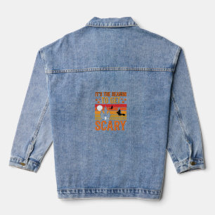 Scary Halloween Witch Haunted House Design_1 Denim Jacket