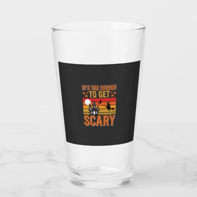 Scary Halloween Witch Haunted House Design_1 Glass (Front)