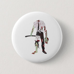 scary halloween zombie 6 cm round badge
