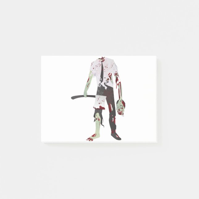 scary halloween zombie post-it notes (Front)